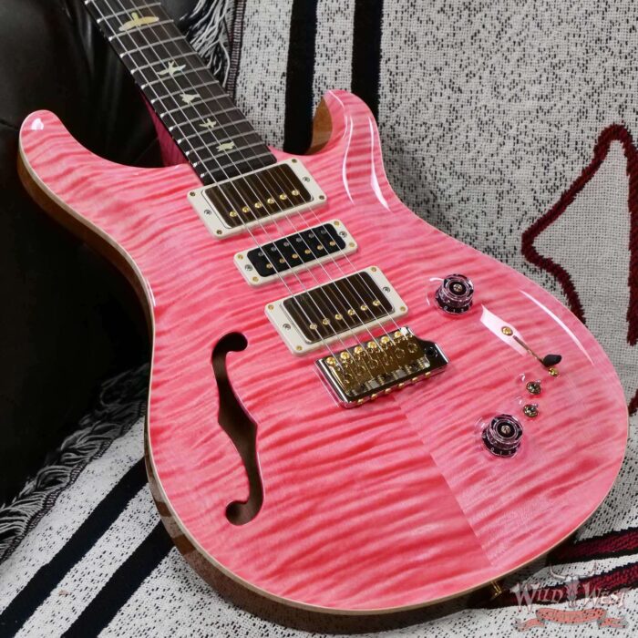 Paul Reed Smith PRS Wood Library 10 Top Special 22 Semi-Hollow Flame Maple Neck Brazilian Rosewood Fingerboard Bonnie Pink 7.30 LBS (US Only / No International Shipping) - Image 8
