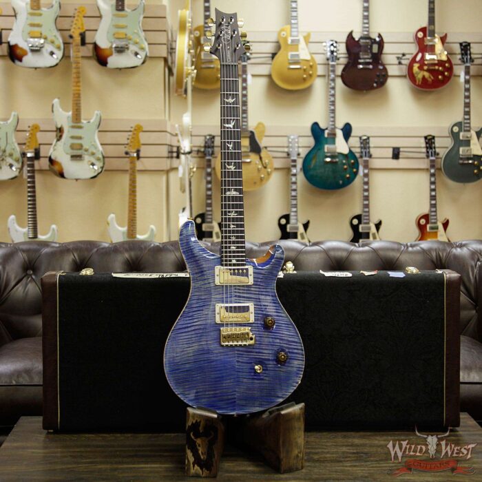 PRS Wood Library Artist Package Custom 24 Fatback Flame Top Neck African Blackwood Board Faded Blue Jean - Image 11