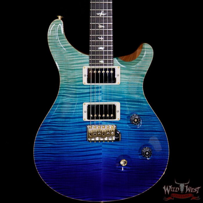 PRS Wood Library Artist Package Custom 24 Fatback Flame Maple Neck African Blackwood Board Blue Fade - Image 3