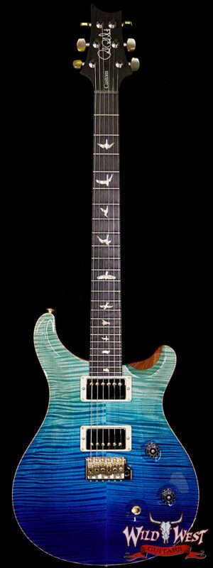PRS Wood Library Artist Package Custom 24 Fatback Flame Maple Neck African Blackwood Board Blue Fade