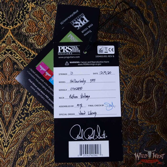 PRS Wood Library Artist Package McCarty 594 Hollowbody II Brazilian Rosewood Board Slate Blue - Image 13