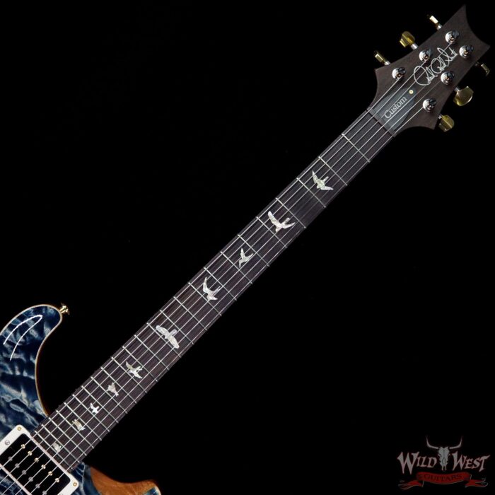 PRS Wood Library Artist Package Quilt Top Custom 24 Piezo P24 Brazilian Rosewood Board Faded Whale Blue - Image 8