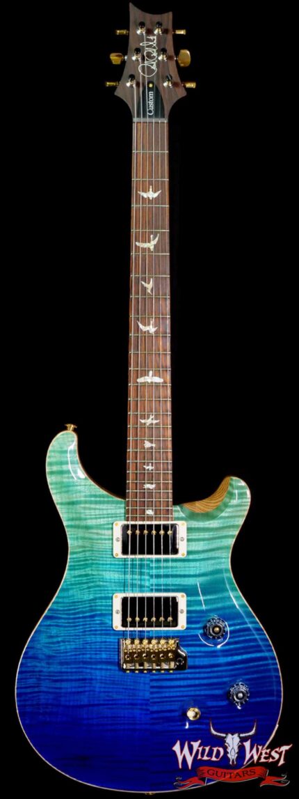 Paul Reed Smith Wood Library 10 Top Swamp Ash Custom 24 Roasted Maple Neck Cocobolo Board Blue Fade
