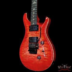 Paul Reed Smith PRS Wood Library 10 Top Custom 24 Floyd Rose Ebony Fingerboard Stained Flame Maple Neck Blood Orange - Image 2
