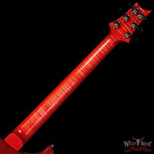 Paul Reed Smith PRS Wood Library 10 Top Custom 24 Floyd Rose Ebony Fingerboard Stained Flame Maple Neck Blood Orange - Image 5