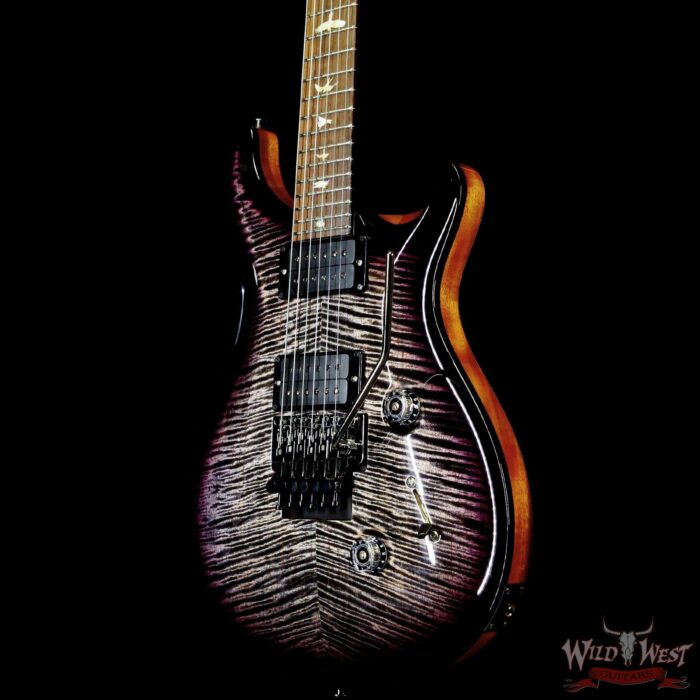 Paul Reed Smith PRS Wood Library 10 Top Custom 24 Floyd Rose Brazilian Rosewood Fingerboard Stained Flame Maple Neck Charcoal Purple Smokeburst - Image 2
