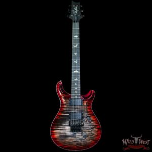 Paul Reed Smith PRS Wood Library 10 Top Custom 24 Floyd Rose Ebony Fingerboard Roasted Flame Maple Neck Charcoal Cherry Burst - Image 3