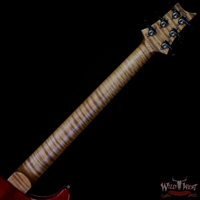 Paul Reed Smith PRS Wood Library 10 Top Custom 24 Floyd Rose Ebony Fingerboard Roasted Flame Maple Neck Charcoal Cherry Burst - Image 5