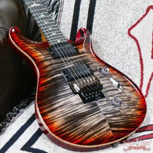 Paul Reed Smith PRS Wood Library 10 Top Custom 24 Floyd Rose Ebony Fingerboard Roasted Flame Maple Neck Charcoal Cherry Burst - Image 8