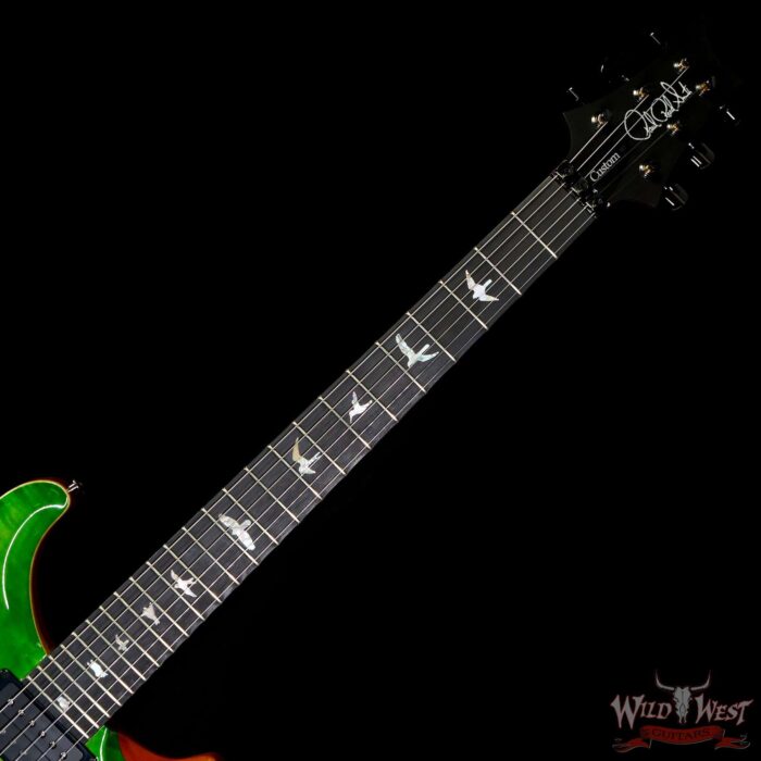Paul Reed Smith PRS Wood Library 10 Top Custom 24 Floyd Rose Ebony Fingerboard Roasted Flame Maple Neck Eriza Verde - Image 4
