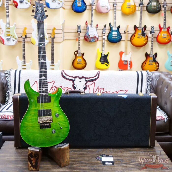 Paul Reed Smith PRS Wood Library 10 Top Custom 24 Floyd Rose Ebony Fingerboard Roasted Flame Maple Neck Eriza Verde - Image 6