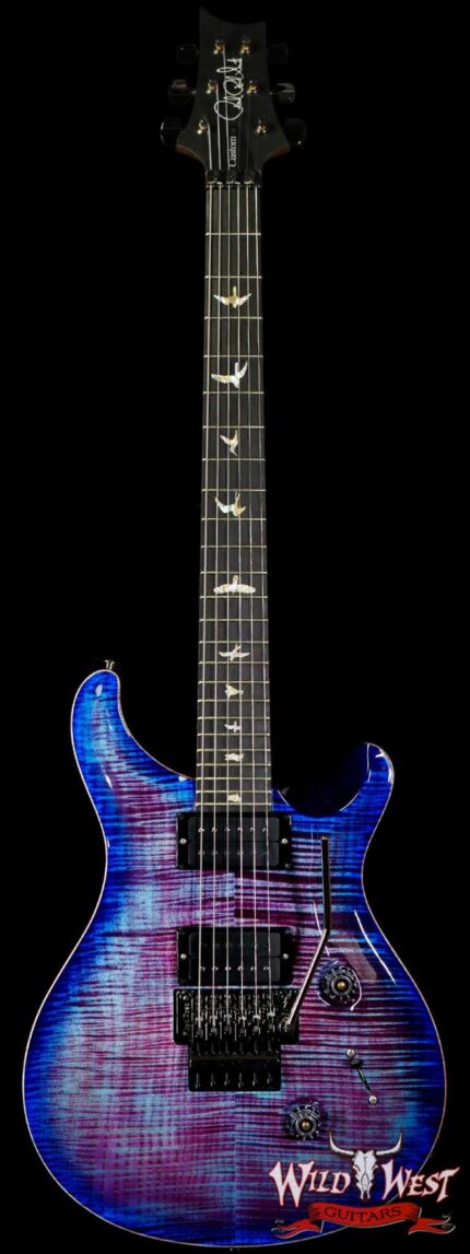 Paul Reed Smith PRS Wood Library 10 Top Custom 24 Floyd Rose Ebony Fingerboard Roasted Flame Maple Neck Violet Blue Burst