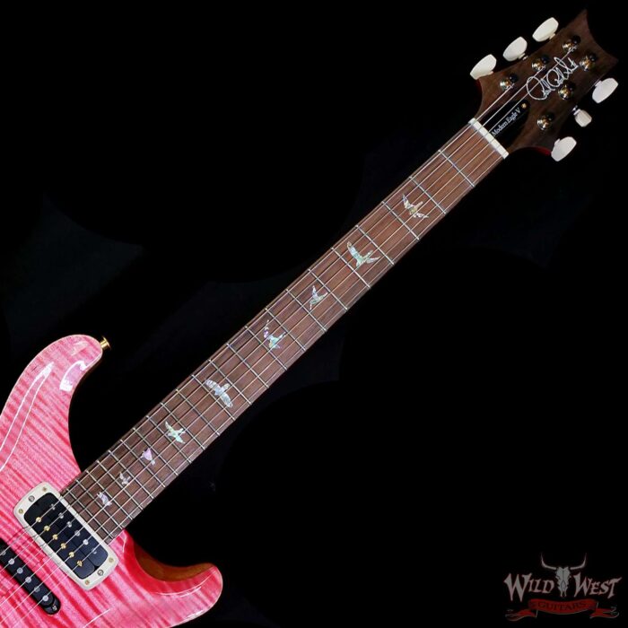 Paul Reed Smith PRS Wood Library 10 Top Modern Eagle V ME5 Flame Maple Neck Brazilian Rosewood Board Bonnie Pink 8.20 LBS (US Only / No International Shipping) - Image 4