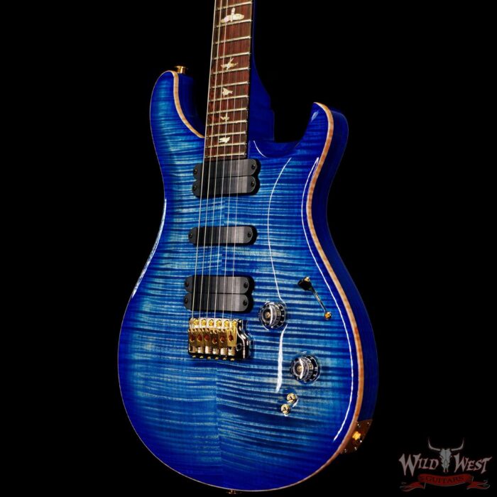 Paul Reed Smith PRS Wood Library 10 Top Swamp Ash 509 Flame Maple Neck Brazilian Rosewood Faded Blue Burst - Image 2
