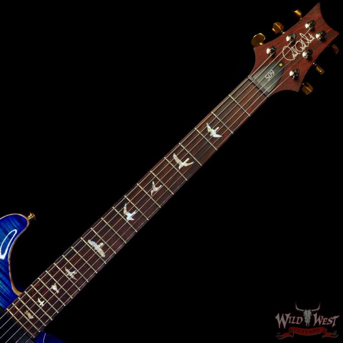 Paul Reed Smith PRS Wood Library 10 Top Swamp Ash 509 Flame Maple Neck Brazilian Rosewood Faded Blue Burst - Image 4