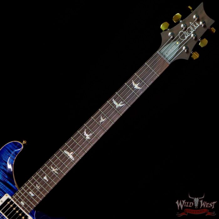 Paul Reed Smith PRS Wood Library 10 Top Custom 24 Pattern Thin Flame Maple Neck Brazilian Rosewood Board Violet Blue Burst - Image 4