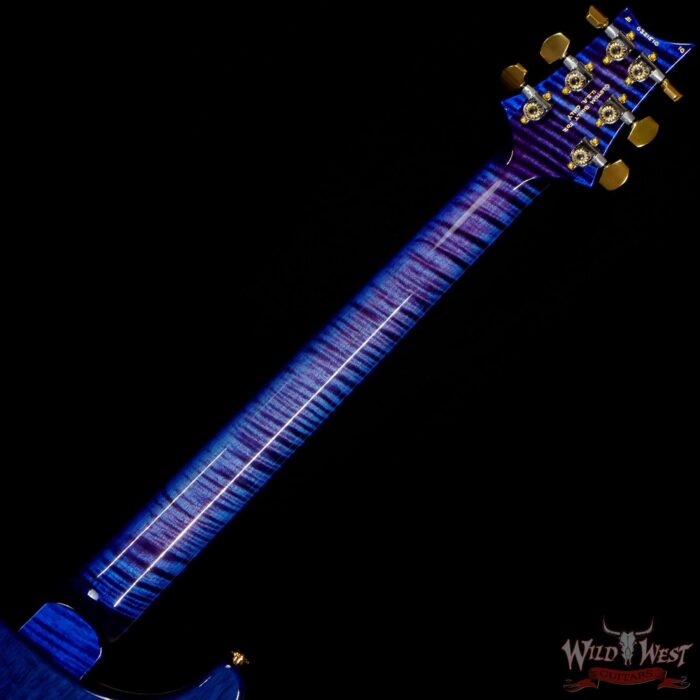 Paul Reed Smith PRS Wood Library 10 Top Custom 24 Pattern Thin Flame Maple Neck Brazilian Rosewood Board Violet Blue Burst - Image 5