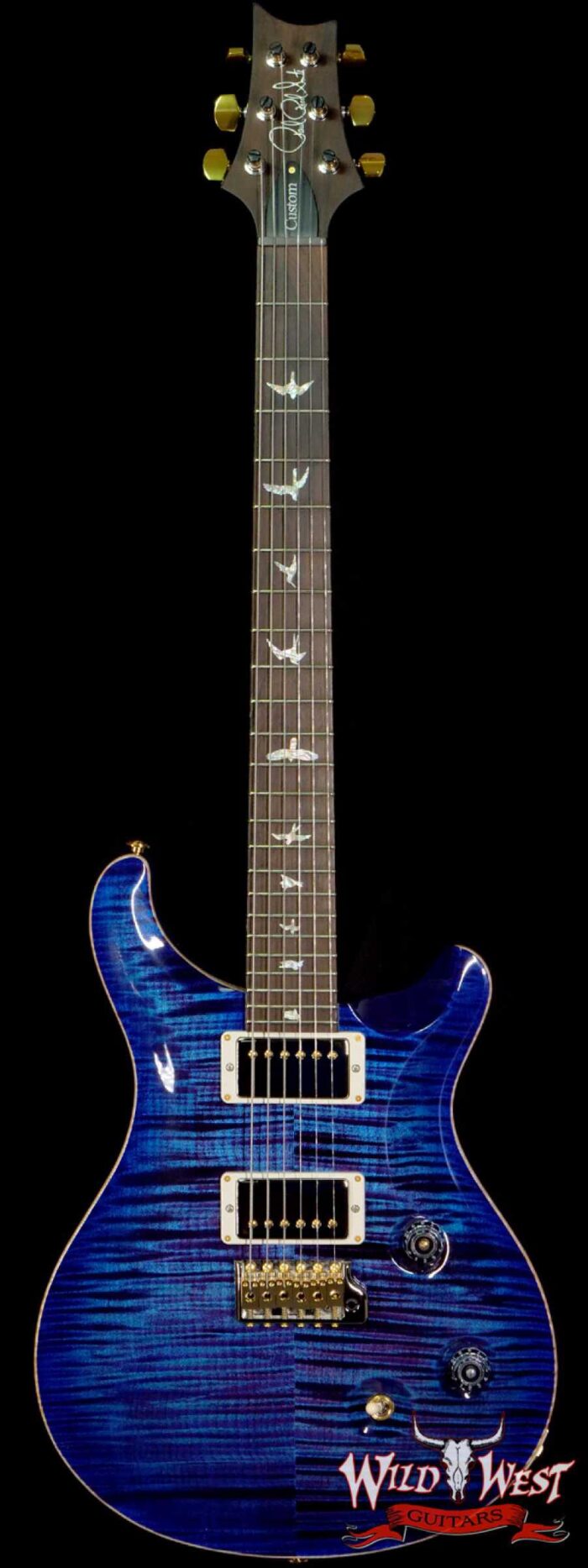 Paul Reed Smith PRS Wood Library 10 Top Custom 24 Pattern Thin Flame Maple Neck Brazilian Rosewood Board Violet Blue Burst - Image 1