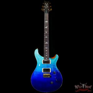 Paul Reed Smith PRS Wood Library 10 Top Custom 24 Flame Maple Neck Brazilian Rosewood Board Blue Fade - Image 3