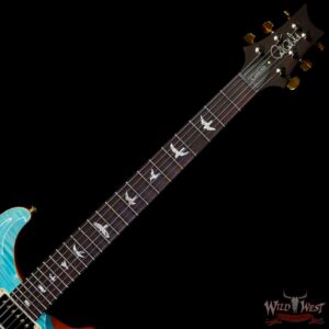 Paul Reed Smith PRS Wood Library 10 Top Custom 24 Flame Maple Neck Brazilian Rosewood Board Blue Fade - Image 4