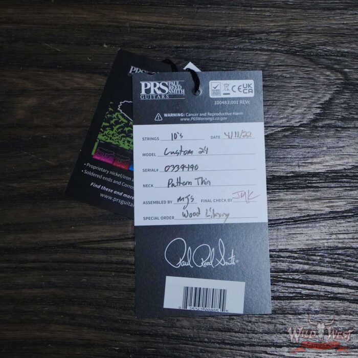 Paul Reed Smith PRS Wood Library 10 Top Custom 24 Flame Maple Neck Brazilian Rosewood Board Blue Fade - Image 12