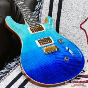 Paul Reed Smith PRS Wood Library 10 Top Custom 24 Flame Maple Neck Brazilian Rosewood Board Blue Fade - Image 8