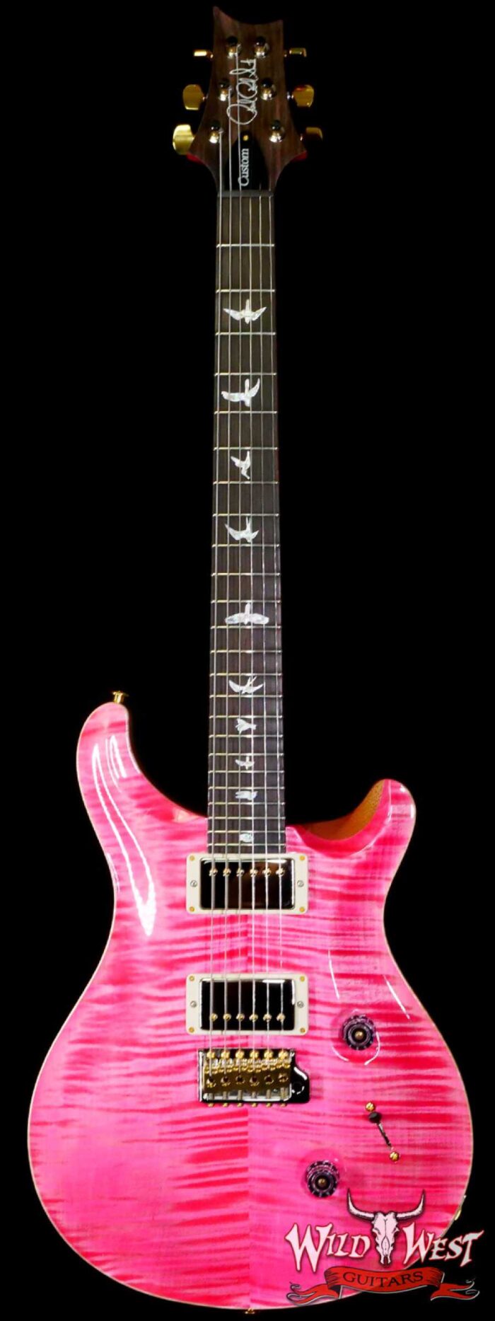 Paul Reed Smith PRS Wood Library 10 Top Custom 24 Flame Maple Neck Brazilian Rosewood Board Bonnie Pink - Image 1