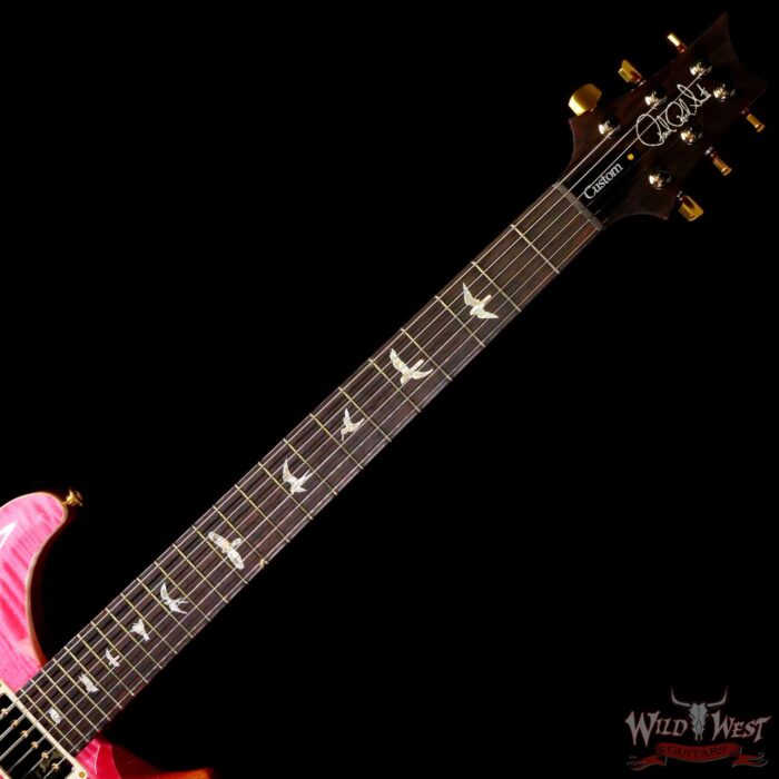 Paul Reed Smith PRS Wood Library 10 Top Custom 24 Flame Maple Neck Brazilian Rosewood Board Bonnie Pink - Image 4