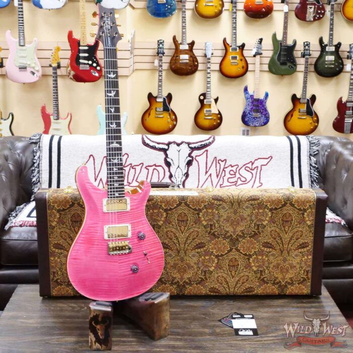 Paul Reed Smith PRS Wood Library 10 Top Custom 24 Flame Maple Neck Brazilian Rosewood Board Bonnie Pink - Image 6