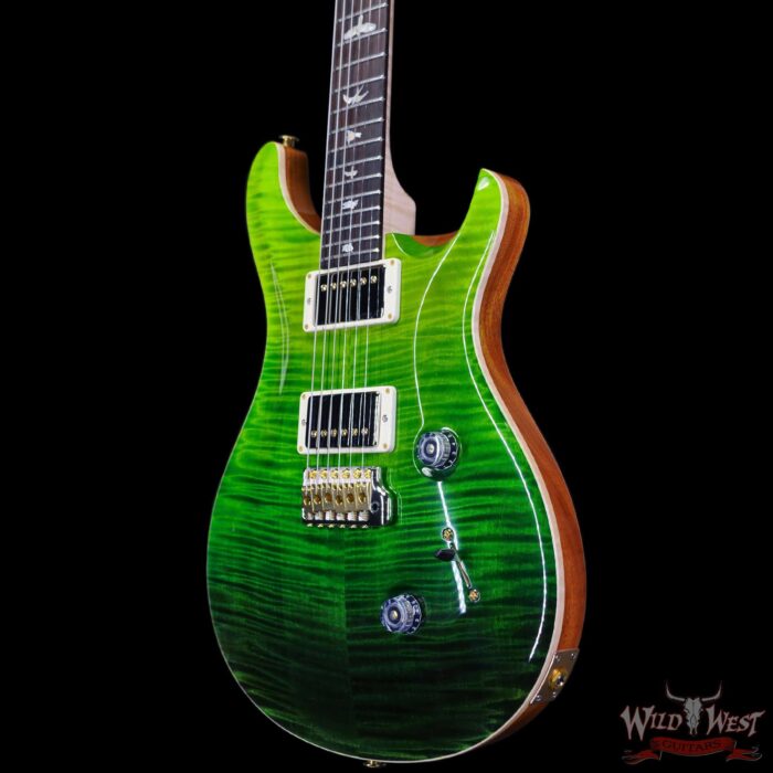 Paul Reed Smith PRS Wood Library 10 Top Custom 24 Flame Maple Neck Brazilian Rosewood Board Green Fade - Image 2
