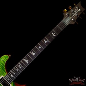 Paul Reed Smith PRS Wood Library 10 Top Custom 24 Flame Maple Neck Brazilian Rosewood Board Green Fade - Image 4
