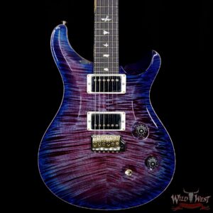 PRS Wood Library 10 Top Custom 24 Flame Maple Top Korina Neck with Cocobolo Board Violet Blue Burst - Image 3