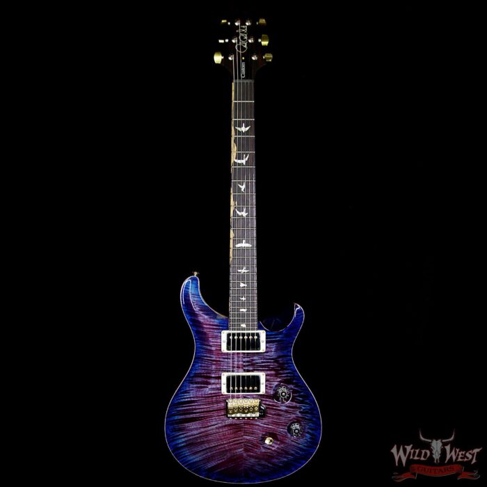 PRS Wood Library 10 Top Custom 24 Flame Maple Top Korina Neck with Cocobolo Board Violet Blue Burst - Image 6