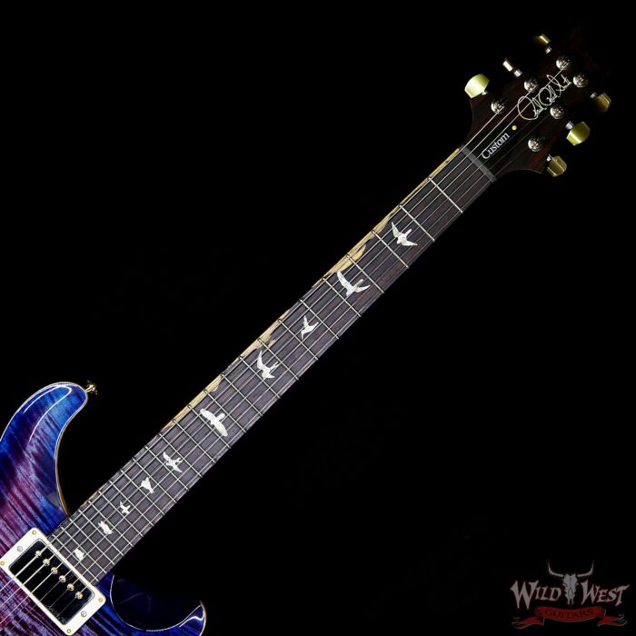 PRS Wood Library 10 Top Custom 24 Flame Maple Top Korina Neck with Cocobolo Board Violet Blue Burst - Image 8
