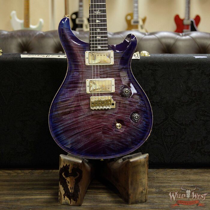 PRS Wood Library 10 Top Custom 24 Flame Maple Top Korina Neck with Cocobolo Board Violet Blue Burst - Image 10