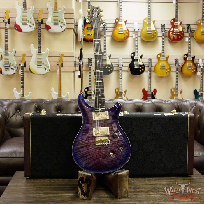 PRS Wood Library 10 Top Custom 24 Flame Maple Top Korina Neck with Cocobolo Board Violet Blue Burst - Image 11