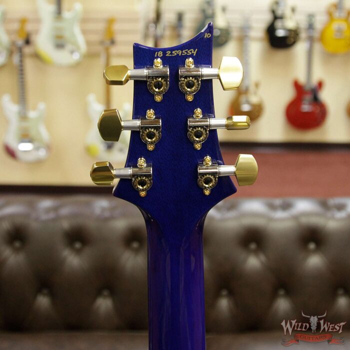 PRS Wood Library 10 Top Custom 24 Flame Maple Top Korina Neck with Cocobolo Board Violet Blue Burst - Image 13