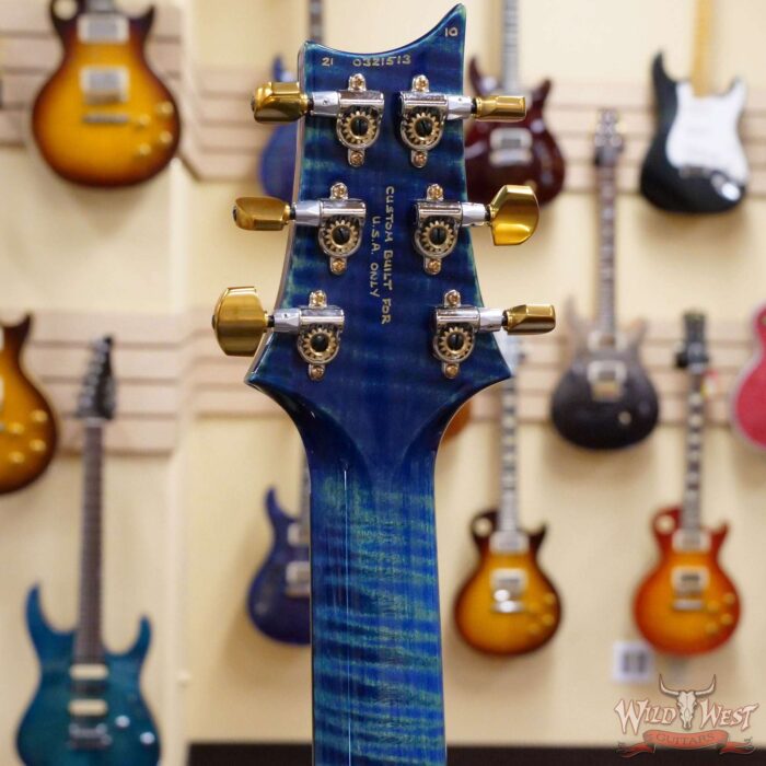 Paul Reed Smith Wood Library 10 Top Custom 24 Pattern Thin Flame Maple Neck Brazilian Rosewood Board River Blue Burst - Image 10