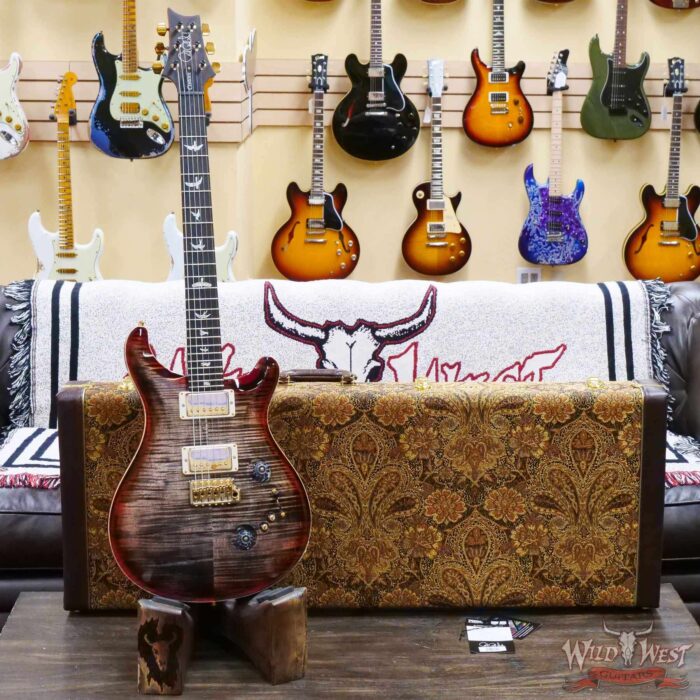 Paul Reed Smith PRS Wood Library 10 Top Custom 24-08 Brazilian Rosewood Board Charcoal Cherry Burst - Image 5