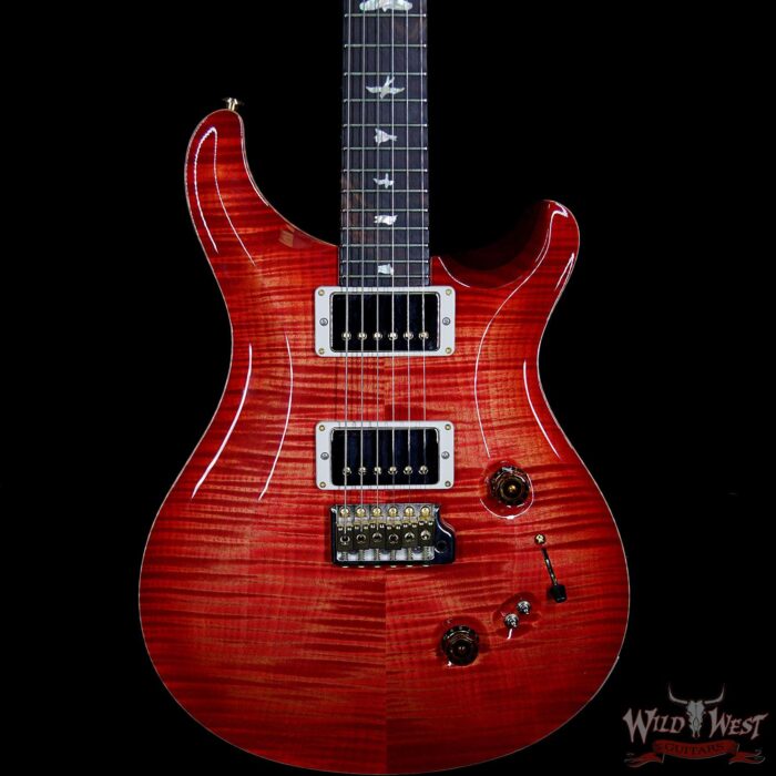 PRS Wood Library 10 Top Custom 24-08 Flame Maple Top Brazilian Rosewood Board Blood Orange - Image 3
