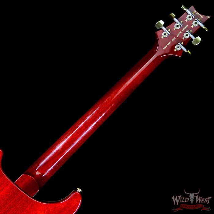 PRS Wood Library 10 Top Custom 24-08 Flame Maple Top Brazilian Rosewood Board Blood Orange - Image 12