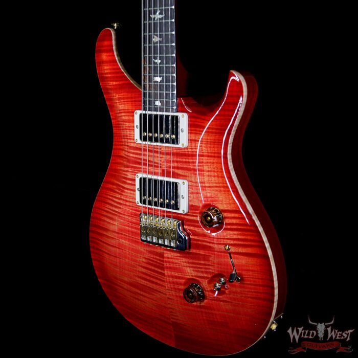 PRS Wood Library 10 Top Custom 24-08 Flame Maple Top Brazilian Rosewood Board Blood Orange - Image 2