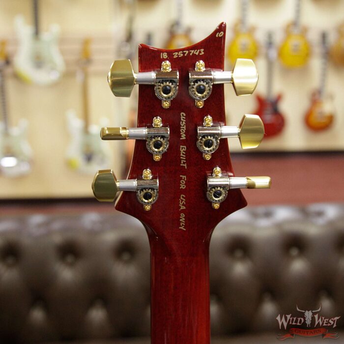 PRS Wood Library 10 Top Custom 24-08 Flame Maple Top Brazilian Rosewood Board Blood Orange - Image 13