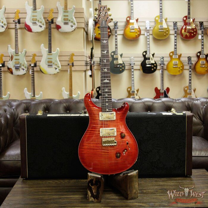 PRS Wood Library 10 Top Custom 24-08 Flame Maple Top Cocobolo Fingerboard Blood Orange - Image 11