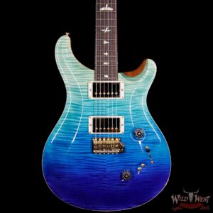 PRS Wood Library 10 Top Custom 24-08 Flame Maple Top Cocobolo Fingerboard Blue Fade - Image 3