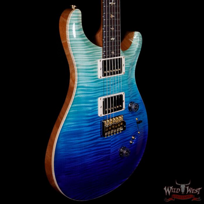 PRS Wood Library 10 Top Custom 24-08 Flame Maple Top Cocobolo Fingerboard Blue Fade - Image 5
