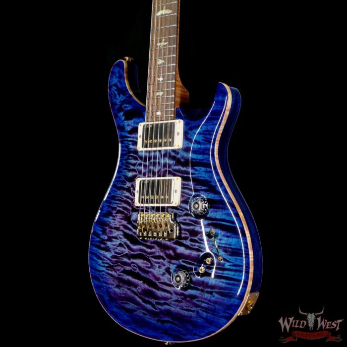 Paul Reed Smith Wood Library 10 Top Custom 24-08 1-Piece Quilt Top Roasted Flame Maple Neck Brazilian Rosewood Board Violet Blue Burst - Image 2