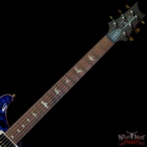Paul Reed Smith Wood Library 10 Top Custom 24-08 1-Piece Quilt Top Roasted Flame Maple Neck Brazilian Rosewood Board Violet Blue Burst - Image 4