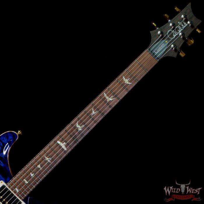 Paul Reed Smith Wood Library 10 Top Custom 24-08 1-Piece Quilt Top Roasted Flame Maple Neck Brazilian Rosewood Board Violet Blue Burst - Image 4