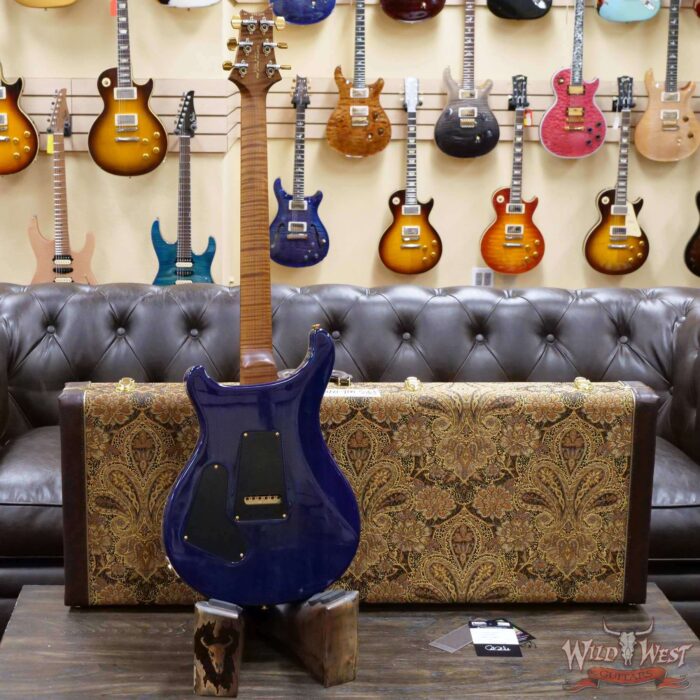 Paul Reed Smith Wood Library 10 Top Custom 24-08 1-Piece Quilt Top Roasted Flame Maple Neck Brazilian Rosewood Board Violet Blue Burst - Image 9